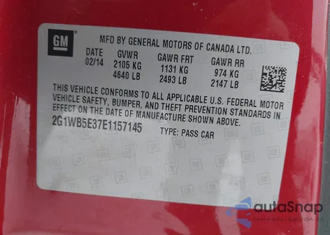 2014 Chevrolet Impala Limited Lt from USA, damaged, VIN 2G1WB5E37E1157145